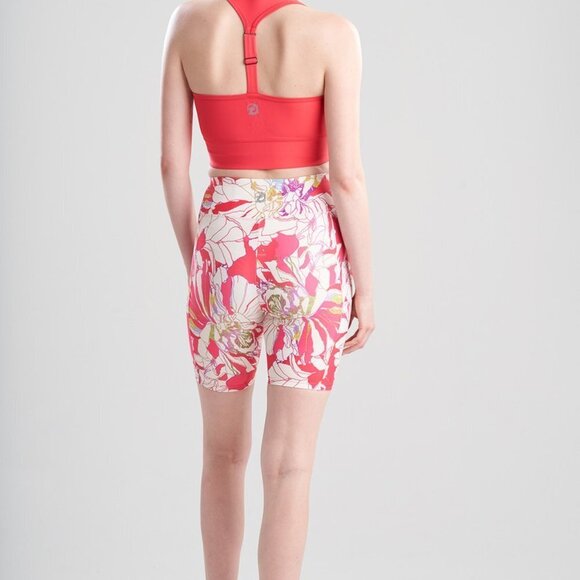 Josie Natori NWT Solstice Pink Poppy Cropped Bike‎ Shorts Size XS Pockets - Picture 12 of 13